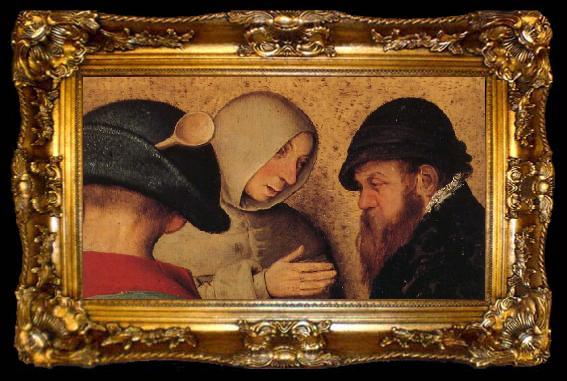 framed  BRUEGEL, Pieter the Elder Details of Peasant Wedding Feast, ta009-2